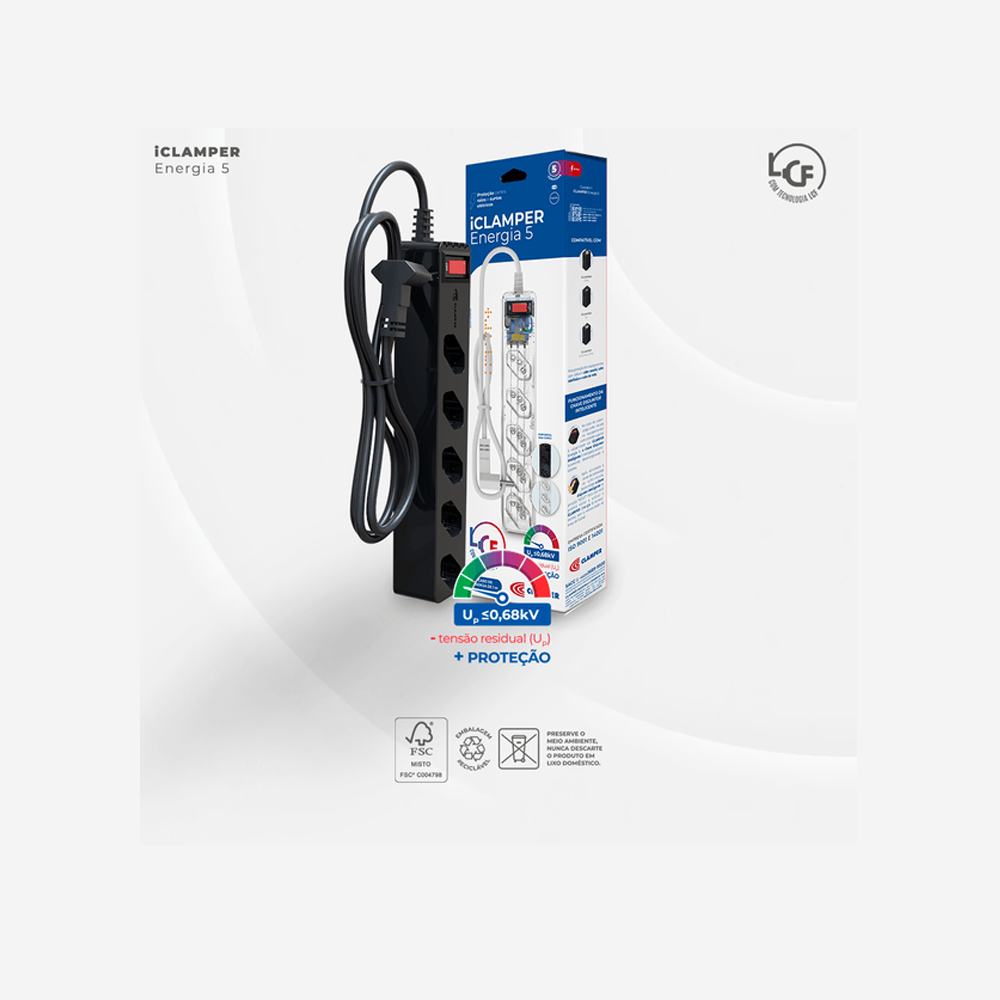 Filtro de Linha Com Proteção DPS 3P Energia 5 Clamper - Imagem 4